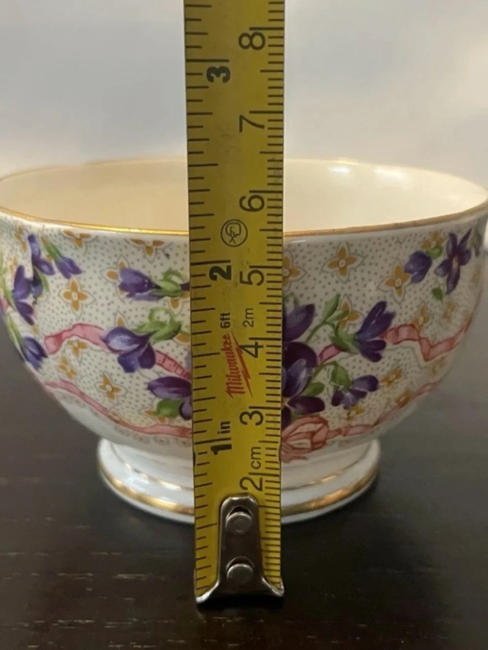 Vintage Queen Anne Sweet Violets Bone China mini creamer & open sugar bowl
